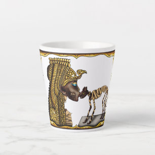 Cleopatra Egyptian Mummy, Halloween Cat Mummy カフェラテマグ