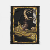 Cleopatra Egyptian Mummy, Halloween Cat Mummy フリースブランケット (正面)