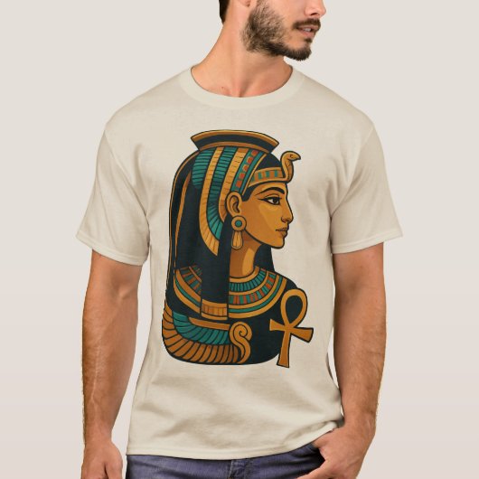 Cleopatra - Egyptian Queen - Ankh  Tシャツ (正面)