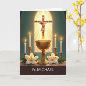 Clergy Appreciation Catholic Priest Custom Name カード (黄色い花)