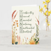 Clergy Appreciation Day Blessings Acrostic Words カード (黄色い花)