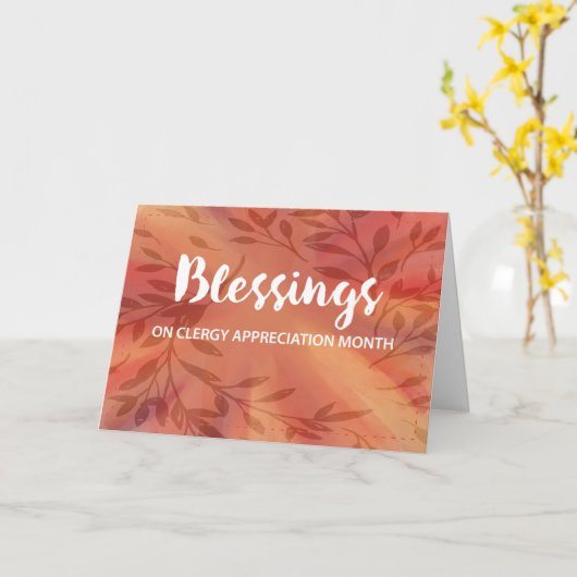 Clergy Appreciation Month Blessings Watercolor カード (黄色い花)