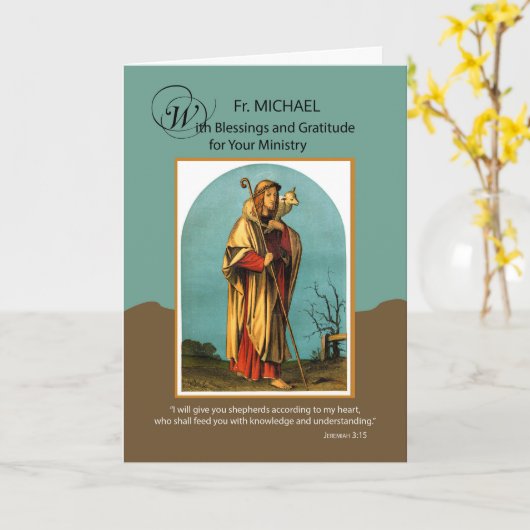 Clergy Appreciation Month Custom Name Thank You カード (黄色い花)