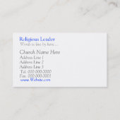 Clergy Information Card 名刺 (裏面)