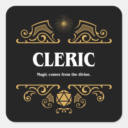 Cleric Class Tabletop RPGゲーム スクエアシール (正面)