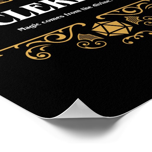 Cleric Class Tabletop RPGゲーム ポスター (角)