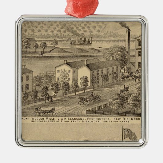 Clermontの毛織の製造所 メタルオーナメント (正面)