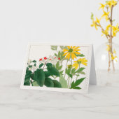 Clerodendrum thomsoniae、Rudbeckia、Tanigami Kona カード (黄色い花)