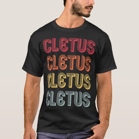 CLETUSギフト名パーソナライズされたおもしろいレトロ Tシャツ (正面)