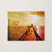 Clevedon Pier Red Sunset, Somerset,イギリス – ジグソーパズル (横)