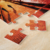 Clevedon Pier Red Sunset, Somerset，イギリス –  ジグソーパズル (側面)