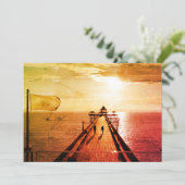 Clevedon Pier Red Sunset, Somerset, UK – フラットカード (スタンド正面)