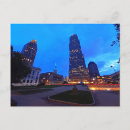 Cleveland city center at night ポストカード