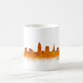 cleveland city US skyline watercolor コーヒーマグカップ (中央)