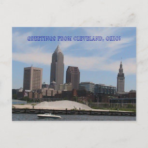 Cleveland Ohio(スカイライン)からの挨拶はっきりした ポストカード
