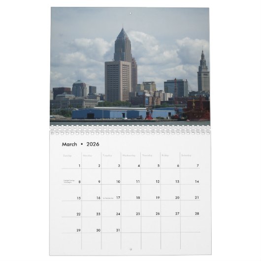 CLEVELAND,OHIO calendar カレンダー (3月 2026)