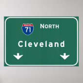 Cleveland Ohio oh Interstate Highway Freeway : ポスター (正面)