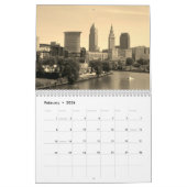 Cleveland Ohio Sepia Calendar カレンダー (2月 2026)
