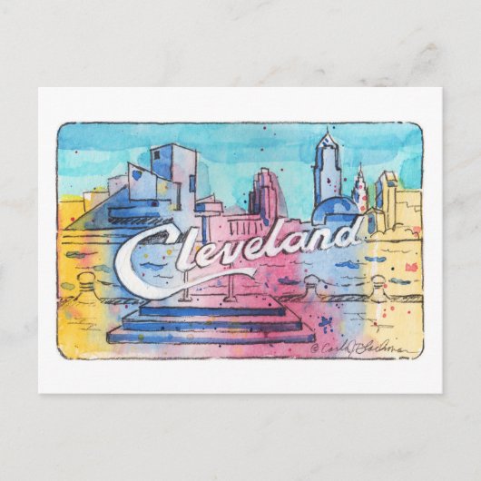 Cleveland Sign North Coast Harbor Postcard ポストカード (正面)