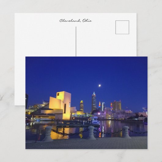 Cleveland skyline at night ポストカード (正面/裏面)
