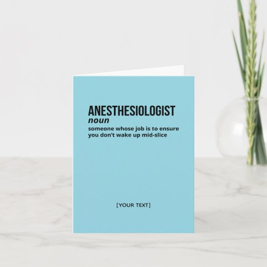 Clever Anesthesiologist Definition Greeting Card サンキューカード (正面)