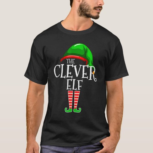 Clever Elf   Family Matching Group Christmas   Squ Tシャツ (正面)