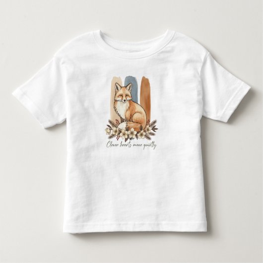 Clever Fox Quote Watercolor Art トドラーTシャツ (正面)