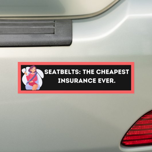 Clever Simple Seatbelt Awareness Bumper Sticker バンパーステッカー (車上)