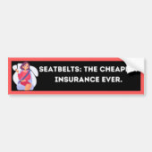 Clever Simple Seatbelt Awareness Bumper Sticker バンパーステッカー (正面)