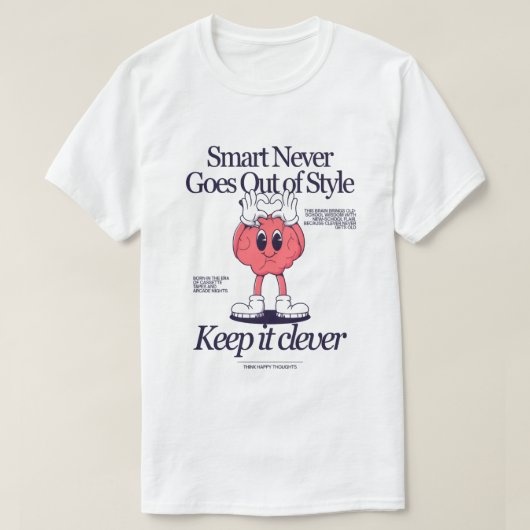 "Clever Vibes Only – Retro Smart Graphic Tee" Tシャツ (デザイン正面)