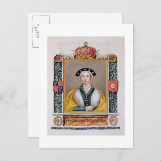 Clevesの(1515-57年の)第4女王のアンのポートレートの ポストカード (正面/裏面)