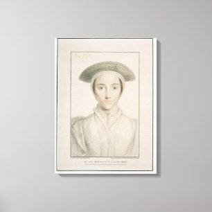 Cleves (1515-57年)の女王のアンポートレートは刻みます キャンバスプリント