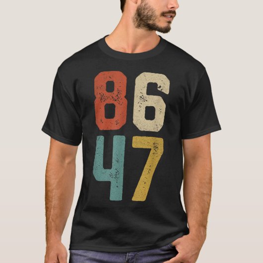 Clicレトロヴィンテージ80sスタイル86 47 tシャツ (正面)