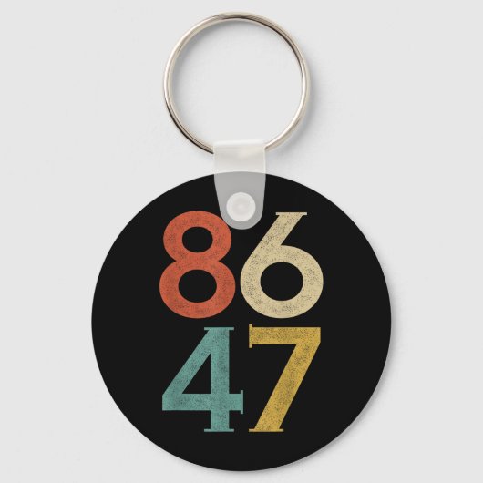 Clicヴィンテージ80sスタイル86 47アンチトランプ キーホルダー (正面)