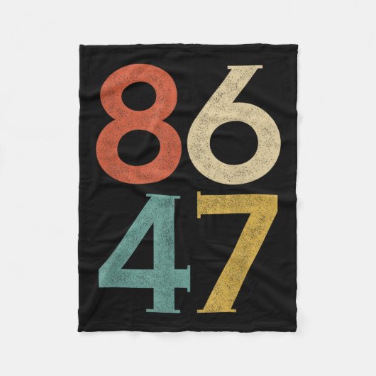 Clicヴィンテージ80sスタイル86 47アンチトランプ フリースブランケット (正面)