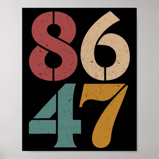 Clicヴィンテージ80sスタイル86 47アンチトランプ ポスター (正面)