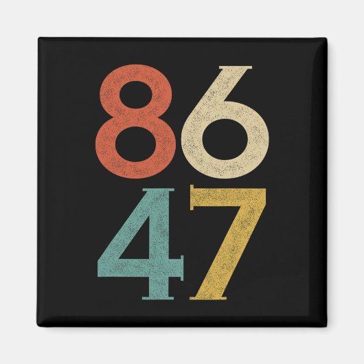 Clicヴィンテージ80sスタイル86 47アンチトランプ マグネット (正面)