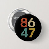 Clicヴィンテージ80sスタイル86 47アンチトランプ 缶バッジ (正面&裏面)