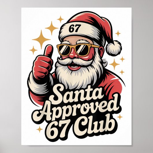 Clic クリスマス 67 サンタ メーム - レトロ サンタ 承認 ポスター (正面)