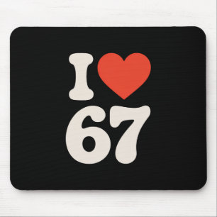 Clic 67 ミーム - 67が好き マウスパッド
