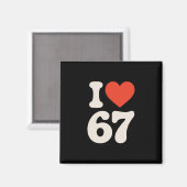 Clic 67 ミーム - 67が好き マグネット (正面/裏面)