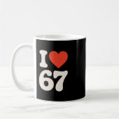 Clic 67 Meme - シックス セブン大好き コーヒーマグカップ (左)