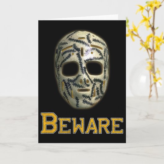 Clic 70s Hockey Mask Boston Cheevers Stitches Bewa カード (黄色い花)