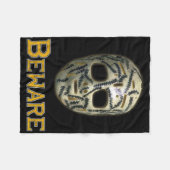 Clic 70s Hockey Mask Boston Cheevers Stitches Bewa フリースブランケット (正面(横))