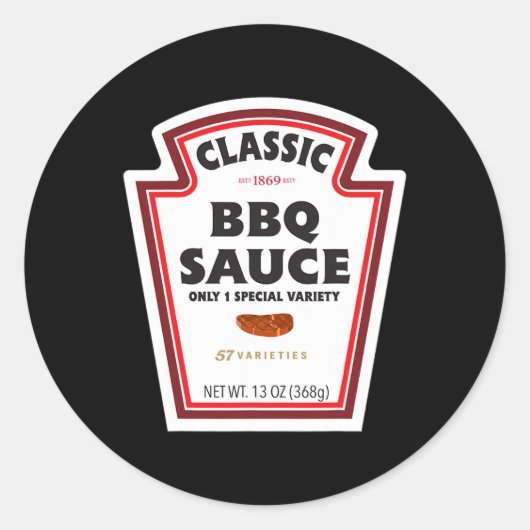 Clic Bbq Sauce Bottle Label Funny Halloween Costum ラウンドシール (正面)