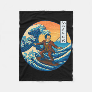 Clical Musician Mahler Ukiyo-e Surfing  フリースブランケット