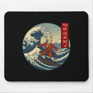 Clical Musician Mozart Ukiyo-e Surfing  マウスパッド