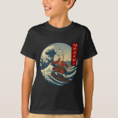 Clical Musician Mozart Ukiyo-e Surfing Tシャツ (正面)