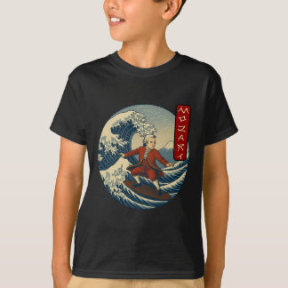 Clical Musician Mozart Ukiyo-e Surfing  Tシャツ