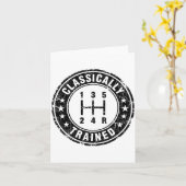 Clically Trained Car Guy Manual Transmission Stick カード (黄色い花)